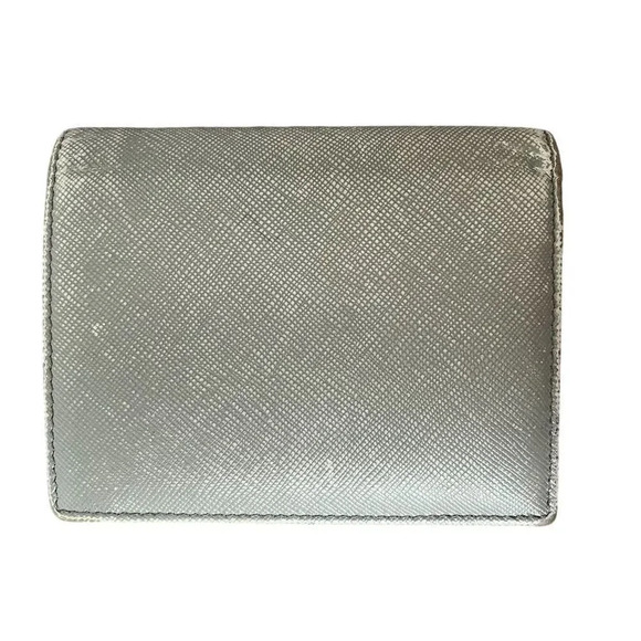 Prada Unisex Bi-fold Wallet Gray Saffiano Leather Credit Card Holder - Picture 4 of 7